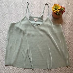 NWOT Belle Sky Blue Pleated Tank Top